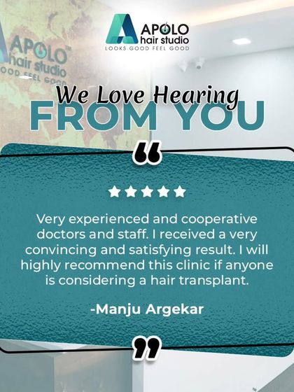 Manju Argekar highlights the satisfying result and the cooperative nature of our doctors and staff. We strive to create a convincing and comfortable experience for everyone considering a hair transplant.