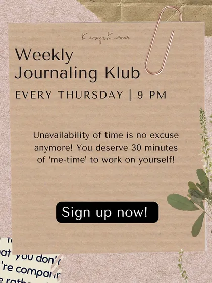 You deserve 30 minutes of me-time to work on yourself. My weekly journaling club is the perfect, low-pressure way to make that happen.