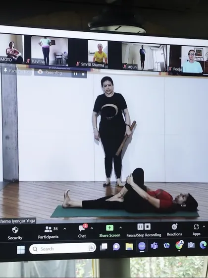 My classes are accessible whether you are in Delhi or anywhere else in the world. I provide the same level of personal attention and correction to my online students as I do for those in the studio. As you can see here, there is no hiding behind the camera; I see you, and I will guide you.