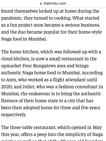 More from our story in The Hindu, explaining how our home kitchen grew into a small restaurant in Mumbai.