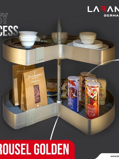 Carousel units are an all-time favorite for their ability to make corner storage practical. The spinning motion is ideal for accessing items in hard-to-reach places.