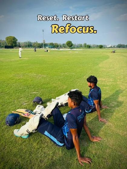 Reset. Restart. Refocus. The mantra of a true cricketer. Taking a moment to reflect during practice.