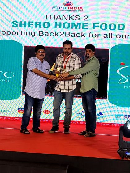 Another winner receiving their trophy at the FTPC Bengal Star Icon Awards. Our association with these events demonstrates our belief in the power of recognition to motivate and inspire.