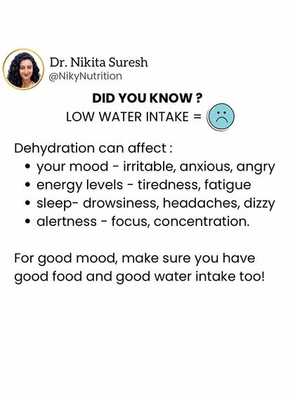 Did you know that low water intake can seriously affect your mood, energy, and sleep? Often, when you think you're hungry, you might just be dehydrated.