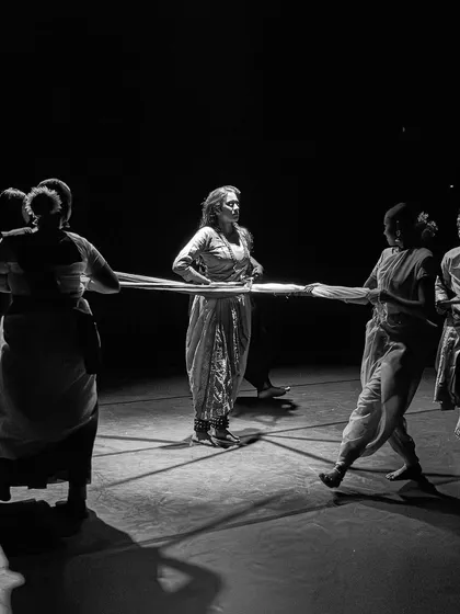 A powerful, dramatic moment from "The Wheel of Choices." We use strong visuals and emotive choreography to convey complex narratives, making the epic stories accessible and impactful for everyone in the audience.