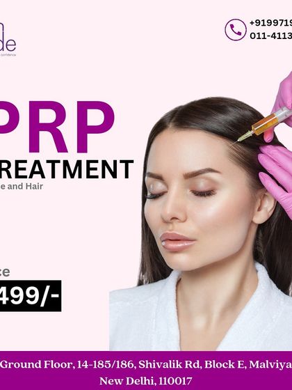 We believe in making treatments accessible. Here you can see our special pricing for PRP treatment for both face and hair, a popular service for rejuvenation and restoration at our Malviya Nagar clinic.