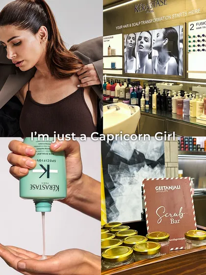 I'm just a Capricorn Girl. A mood board for the ambitious and classic Capricorn, who invests in quality scalp care and loves a timeless look.