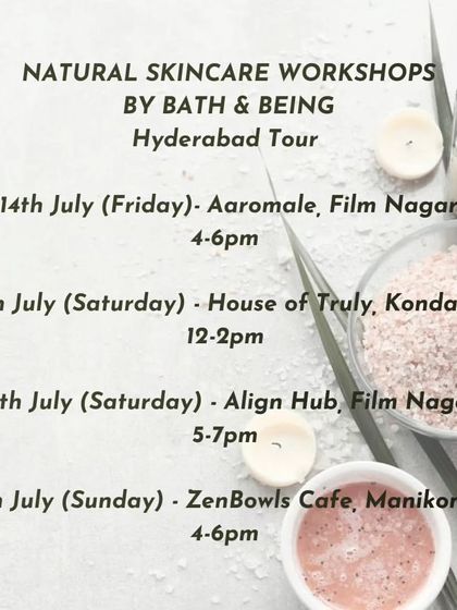 I take my workshops on the road. This was the schedule for my Hyderabad tour, with classes hosted at various cafes and creative hubs across the city.