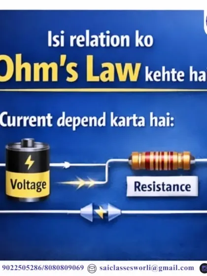 We make complex topics simple. This graphic is an example of how I break down Physics concepts like Ohm's Law into easy-to-understand, real-world logic. My goal is to make science intuitive, not intimidating.