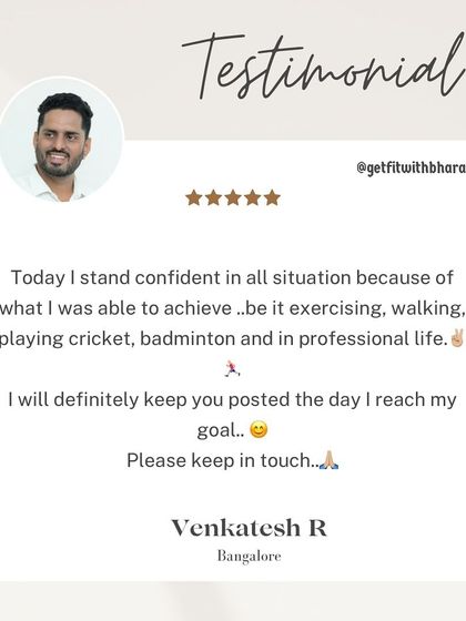 Venkatesh gained confidence not just physically but also professionally. This is a fantastic reminder of how fitness impacts all areas of life.