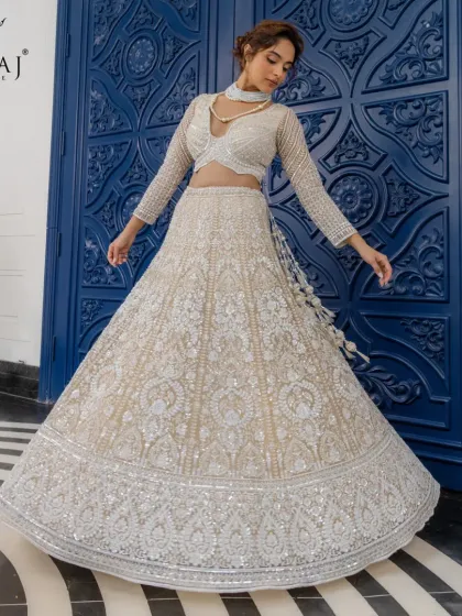 Meraj Couture - Luxury Occasion Wear Ethereal Lehengas: Pastels & Ivories photo 33