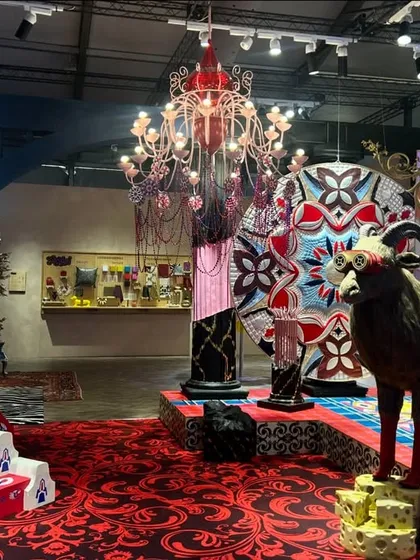 We challenge conventional notions of taste by curating audacious and expressive environments. The 'Bad Taste?' installation is a deliberate counter to quiet luxury, embracing louder forms, colors, and objects. Through over-the-top decadent textiles and playful juxtapositions, we explore an alternate visual sensibility that is unified in its maximalist vision.