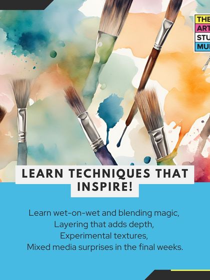 Learn techniques that inspire. My watercolor course covers wet-on-wet and blending magic, layering that adds depth, experimental textures, and even mixed media surprises in the final weeks.