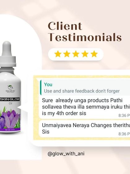 "Sure already unga products pathi sollavea theva illa semmaya iruku this is my 4th order sis." A fourth-time customer who says my products are amazing. This is the best compliment.