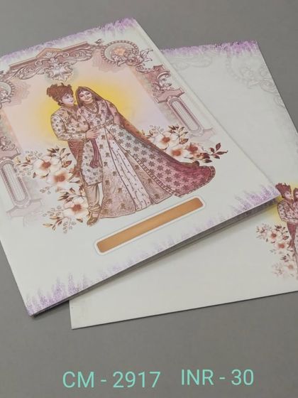 A simple and sweet invitation with a watercolor illustration of a bride and groom. This affordable card is perfect for a lovely, understated announcement.