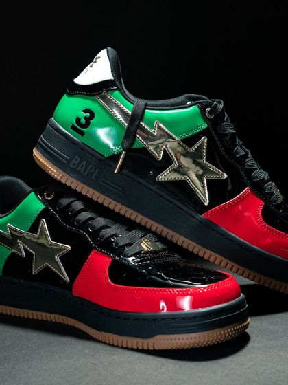 The full pair of the Bapesta UAE edition, a true collector's item for any streetwear enthusiast.