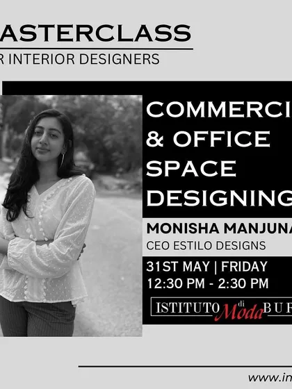 This is the announcement for my masterclass on Commercial & Office Space Designing. These specialized sessions are structured to walk you through a commercial project from the initial client brief to the final execution.
