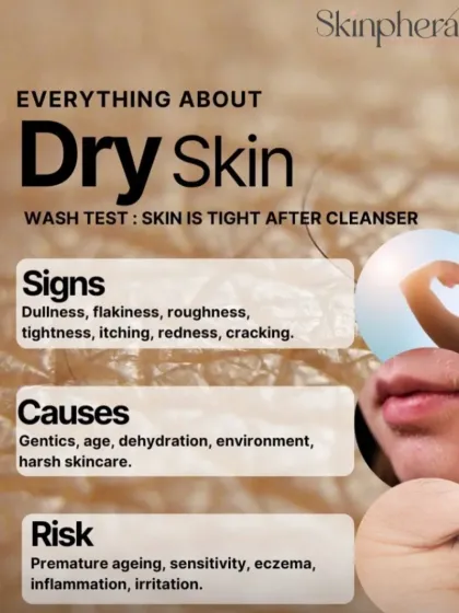A guide to understanding dry skin. I explain the signs, such as flakiness and tightness, the causes, and the risks of premature ageing if left untreated.