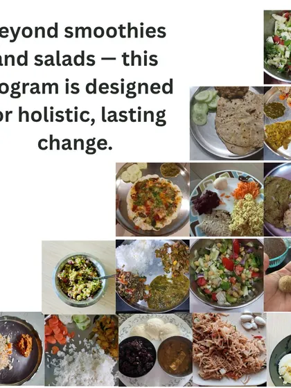 My program is designed for holistic, lasting change, going beyond just smoothies and salads. We focus on real food, real flexibility, and real results, so you can build a sustainable lifestyle without feeling deprived.