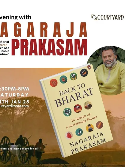 A promotional image for the "Back to Bharat" talk, part of our January event calendar.