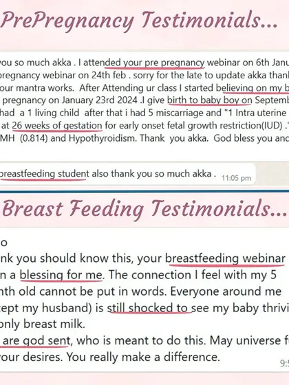 After five miscarriages, this mother gave birth to a baby boy. She says my class helped her start "believing on my body." Another mom calls the breastfeeding webinar a "blessing" that helped her bond with her baby.