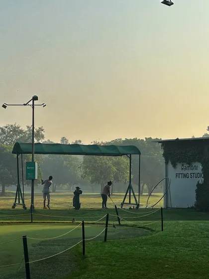 A view of the range and our Fitting Studio in the hazy morning light.