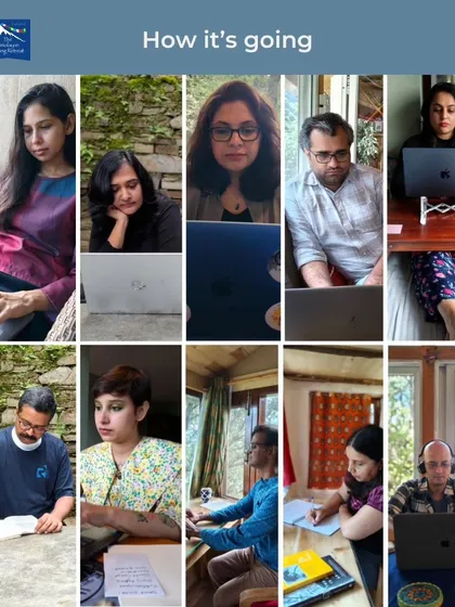 This is what accountability in action looks like. A collage of our 2024 Writers Residency cohort, all focused and immersed in their work, supported by the structure and quiet inspiration of the retreat.
