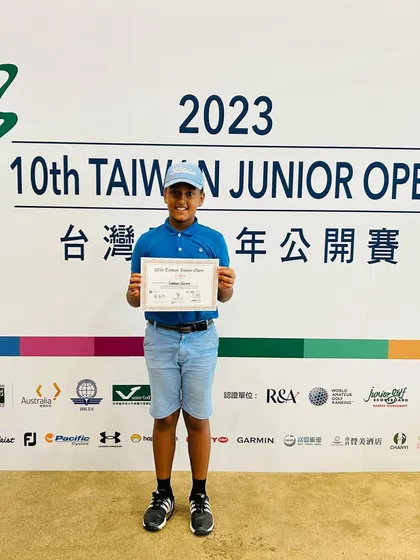 Siddhant Sharma representing our academy at the Taiwan Junior Open, where he finished 5th.
