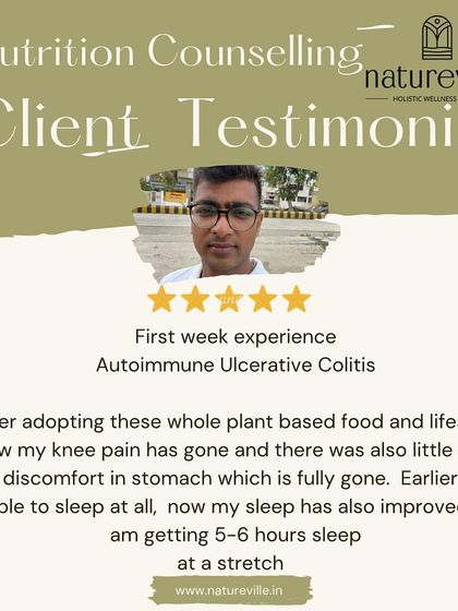 Rakesh was suffering from Ulcerative Colitis, an autoimmune condition, and was told heavy medication was the only way. Within one week of my protocols, his knee and stomach pain were gone, his sleep improved, and he could eat foods he hadn't touched in a year.