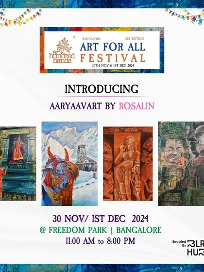 Introducing "Aaryaavart" by Rosalin, a collection of paintings that capture the soul of Indian culture and spirituality.