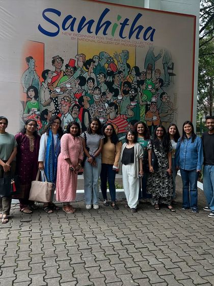 Our CFA batch posing for a group photo during our visit to the National Gallery of Modern Art. These outings are a fun part of our curriculum.