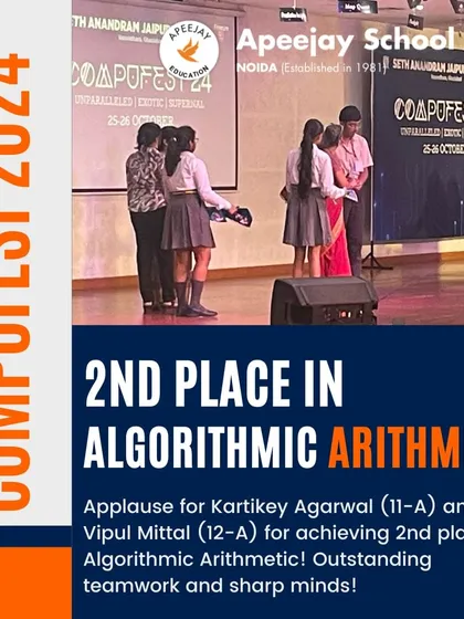 Our students secured second place in Algorithmic Arithmetic at CompuFest 2024. This achievement showcases their outstanding teamwork and sharp minds in a challenging, logic-based competition.