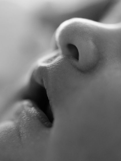 All of you. This close-up of a newborn's lips and nose is so pure and perfect. It's these little features that you'll want to gaze at for hours.