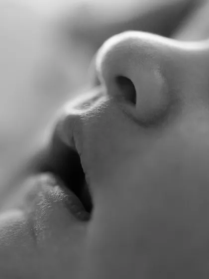 All of you. This close-up of a newborn's lips and nose is so pure and perfect. It's these little features that you'll want to gaze at for hours.