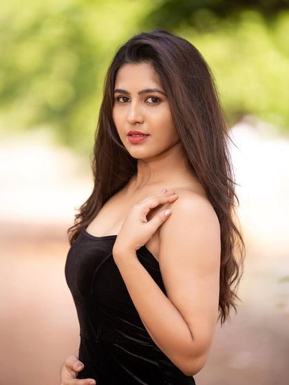 A close-up of Apurva from the same shoot, focusing on her confident expression.