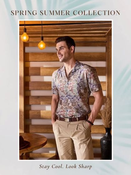 Stay cool and look sharp with my new Spring Summer collection. This printed shirt is a standout piece, perfect for the man who appreciates unique design.