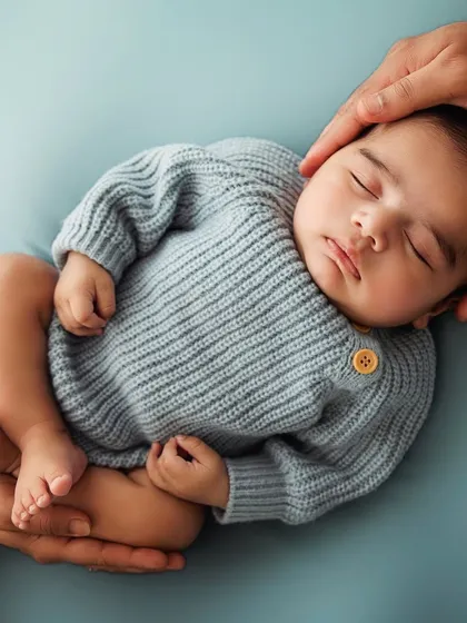 A peaceful, sleeping baby held safely in his parents' hands. Even at 3 months, we can still capture those dreamy, newborn-like poses.