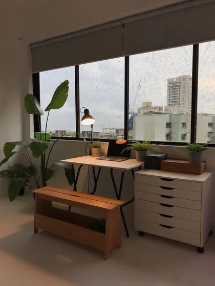 Another view of my studio on a rainy day. The calm atmosphere and natural light are perfect for long drawing sessions.