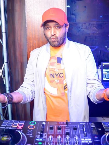 A playful moment during a set. You have to bring your personality to the party.