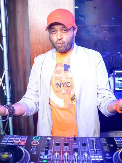 A playful moment during a set. You have to bring your personality to the party.