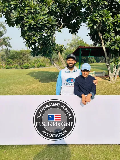 With Siddhant Sharma after he was crowned the Champion Golfer of the Year at the USKIDS Golf India Tour Championship.