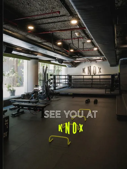 A view of our well-equipped studio floor with the iconic Knox boxing ring. We can't wait to see you here.