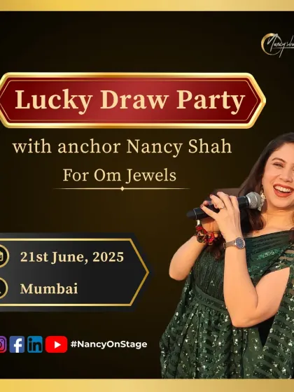 Thrilled to be hosting the Lucky Draw Party for OM Jewels. I was all set to bring the sparkle to Mumbai that night.