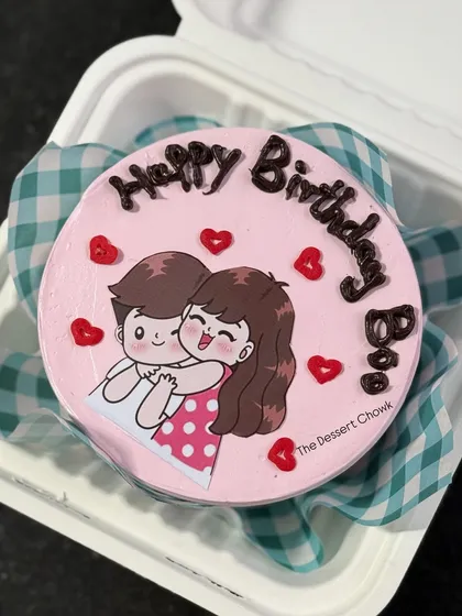An adorable cartoon couple bento cake for your "boo's" birthday.