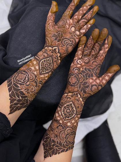 Another angle of the paisley and floral bridal design.