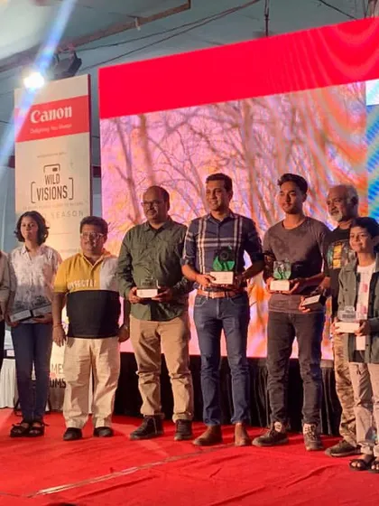 A group photo with fellow winners at the Canon Wild Vision awards. Being part of a community of passionate wildlife photographers is inspiring.