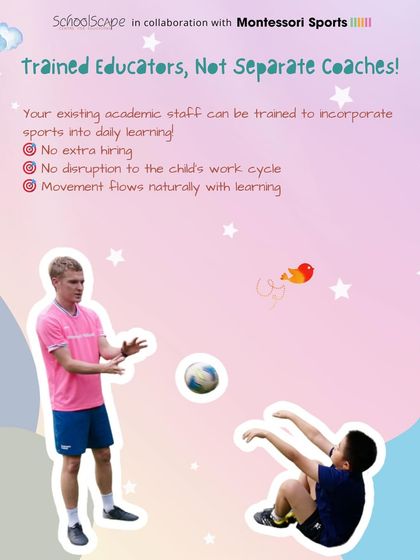 With Montessori Sports, you train your existing educators, not hire separate coaches. This means no extra hiring and no disruption to the child's work cycle as movement flows naturally with learning.