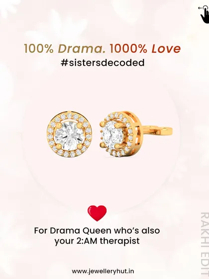 For the sister who is both a drama queen and a 2 AM therapist, these classic halo studs are the perfect gift. A timeless piece for a timeless bond.