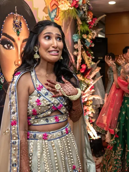 The bride's hilarious, candid reaction to a speech or performance. These are the real, unposed emotions I aim to capture.