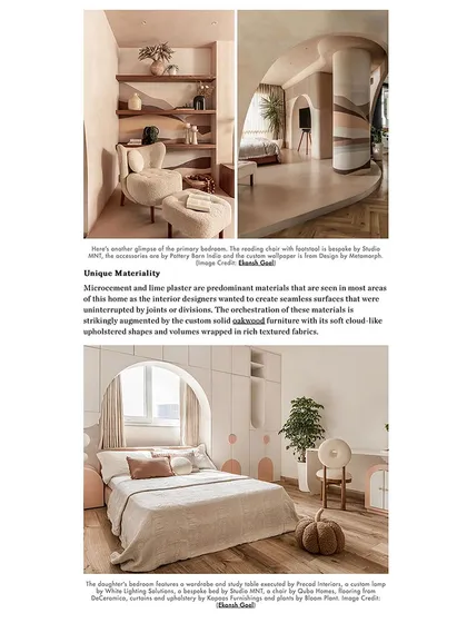 This page from our Design Pataki feature shows the daughter's bedroom and bathrooms, all bound by the use of soft, cloud-like shapes and plush fabrics.